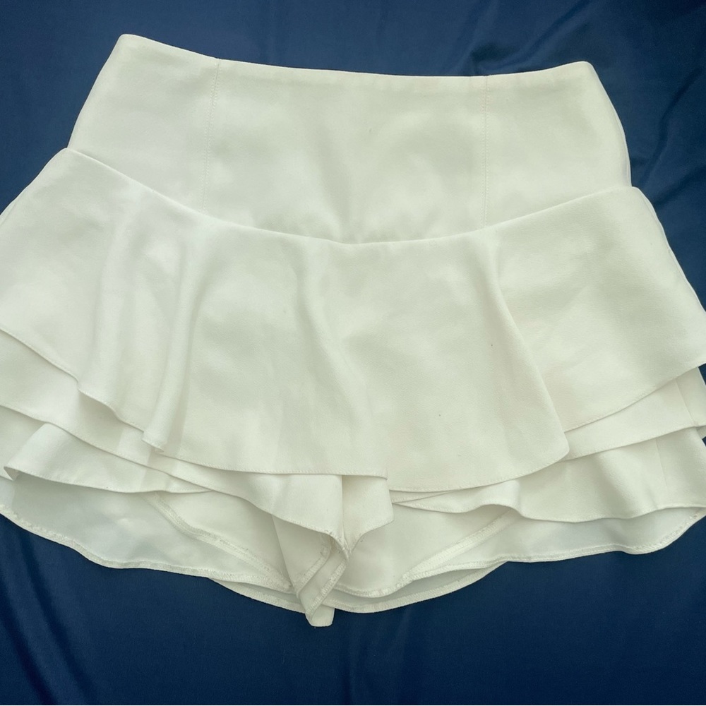 Zara white ruffle skirt size S